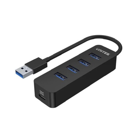 UNITEK uHUB Q4 USB 3.2 Gen 1 (3.1 Gen 1) Type-A 5000 Mbit/s Czarny