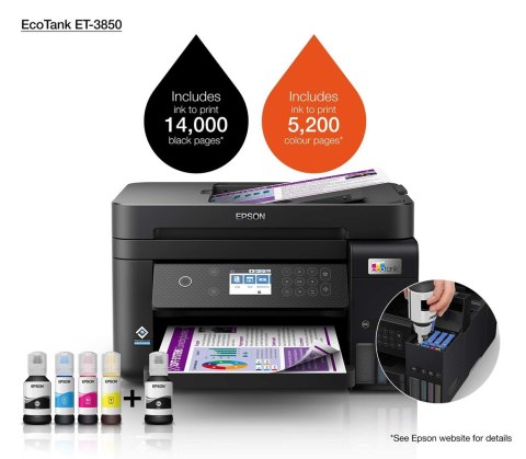 Drukarka wielofunkcyjna Epson EcoTank ET-3850 Drukarka wielofunkcyjna Epson EcoTank ET-3850