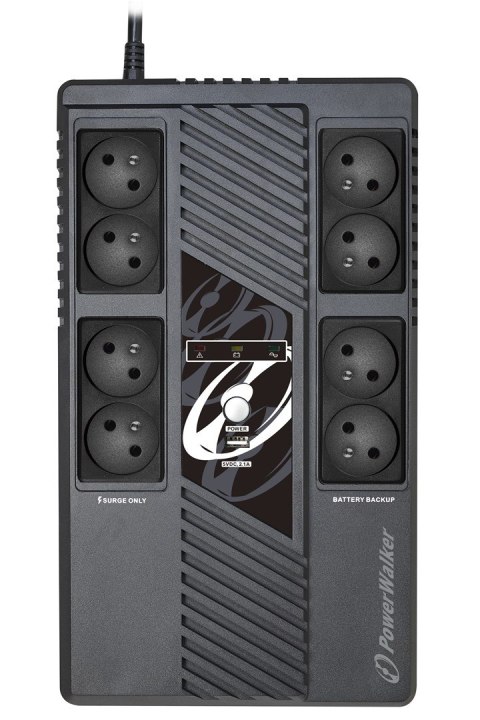 PowerWalker VI 1000 MS FR Technologia line-interactive 1000 VA 600 W 8 x gniazdo sieciowe PowerWalker VI 1000 MS FR Technologia line-interactive 1000 VA 600 W 8 x gniazdo sieciowe