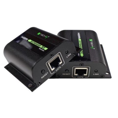 Techly IDATA EXT-E70I przedłużacz AV Nadajnik i odbiornik AV Czarny