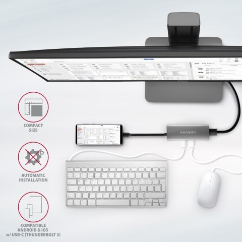 AXAGON HMC-5G21 USB-HUB 2x USB-A + 2x USB-C + HDMI 4K/30Hz, USB-C 3,1 - 13cm AXAGON HMC-5G21 USB-HUB 2x USB-A + 2x USB-C + HDMI 4K/30Hz, USB-C 3,1 - 13cm