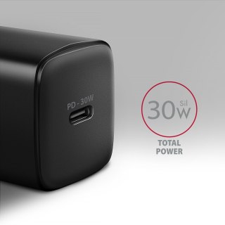 Axagon ACU-PD30 kroviklis jungiama tinkl PD 30W, 1x port USB-C, PD3.0/QC3.0/AFC/FCP/Apple Juoda Telefon komórkowy, Smartfon, Sma