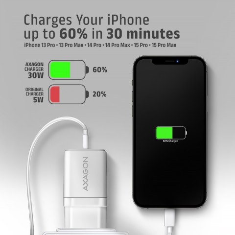 Axagon ACU-PD30W wall charger 1x QC3.0/AFC/FCP/PD type-C 30W white Telefon komórkowy, Smartfon, Smartwatch, Tablet, Uniwersalne Axagon ACU-PD30W wall charger 1x QC3.0/AFC/FCP/PD type-C 30W white Telefon komórkowy, Smartfon, Smartwatch, Tablet, Uniwersalne