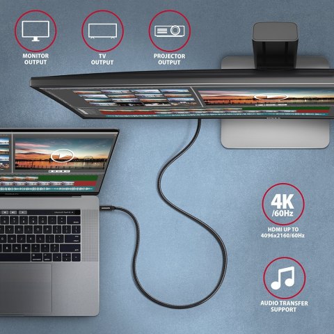 Axagon BUCM32-CM15AB kabel USB USB 3.2 Gen 2x2 1,5 m USB C Czarny
