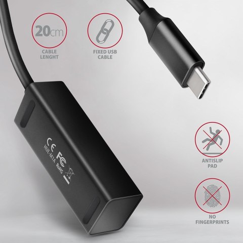 Axagon HUE-M1C huby i koncentratory USB 3.2 Gen 1 (3.1 Gen 1) Type-C 5000 Mbit/s Czarny Axagon HUE-M1C huby i koncentratory USB 3.2 Gen 1 (3.1 Gen 1) Type-C 5000 Mbit/s Czarny