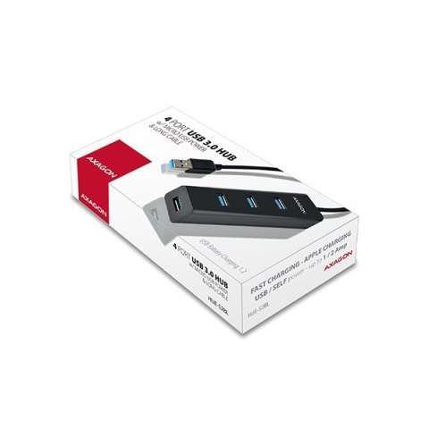 Axagon HUE-S2BL huby i koncentratory USB 3.2 Gen 1 (3.1 Gen 1) Type-A 5000 Mbit/s Czarny
