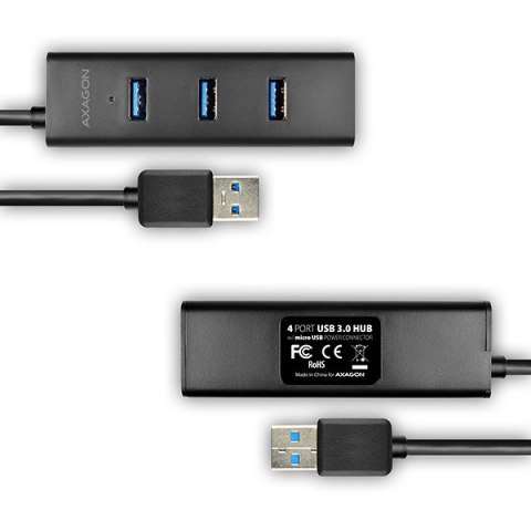 Axagon HUE-S2BL huby i koncentratory USB 3.2 Gen 1 (3.1 Gen 1) Type-A 5000 Mbit/s Czarny