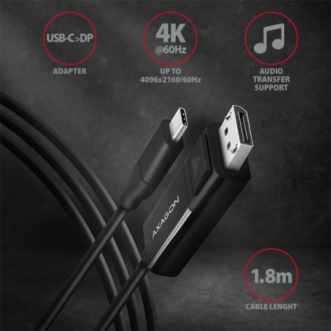 Axagon RVC-DPC adapter kablowy 1,8 m USB Type-C DisplayPort Czarny Axagon RVC-DPC adapter kablowy 1,8 m USB Type-C DisplayPort Czarny