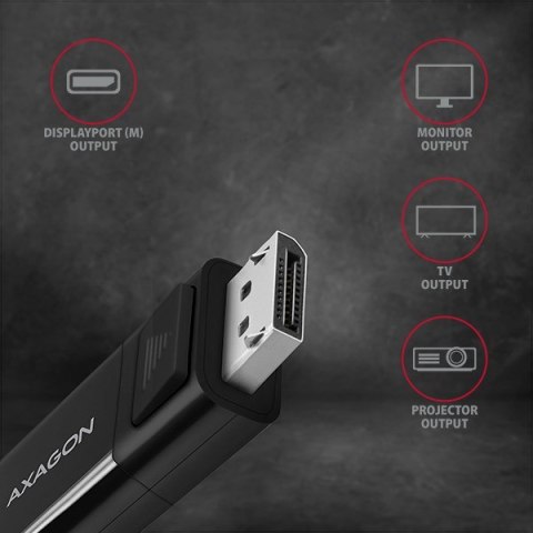 Axagon RVC-DPC adapter kablowy 1,8 m USB Type-C DisplayPort Czarny Axagon RVC-DPC adapter kablowy 1,8 m USB Type-C DisplayPort Czarny