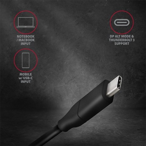 Axagon RVC-DPC adapter kablowy 1,8 m USB Type-C DisplayPort Czarny Axagon RVC-DPC adapter kablowy 1,8 m USB Type-C DisplayPort Czarny