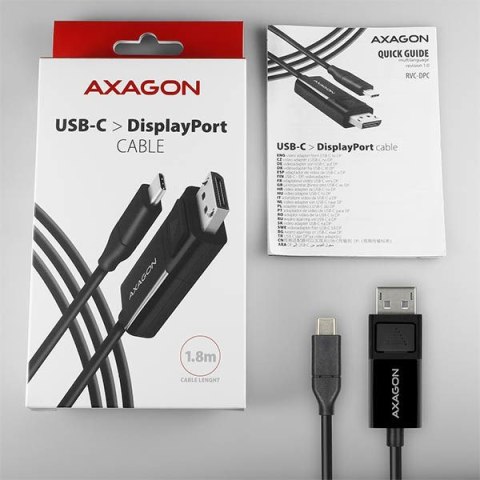 Axagon RVC-DPC adapter kablowy 1,8 m USB Type-C DisplayPort Czarny Axagon RVC-DPC adapter kablowy 1,8 m USB Type-C DisplayPort Czarny
