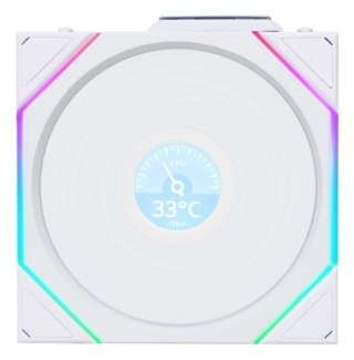 Lian Li UNI FAN TL Wireless LCD Lüfter, ARGB, PWM - Reverse Blade, 120 mm, weiß