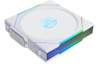 Lian Li UNI FAN TL Wireless LCD Lüfter, ARGB, PWM - Reverse Blade, 120 mm, weiß