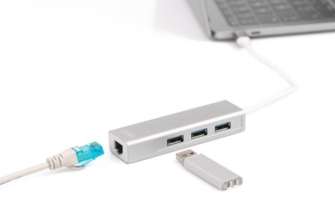 Digitus Hub USB 3.0 Type-C™ z Gigabit Ethernet