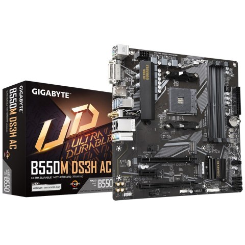 Gigabyte B550M DS3H AC płyta główna AMD B550 Socket AM4 micro ATX Gigabyte B550M DS3H AC płyta główna AMD B550 Socket AM4 micro ATX