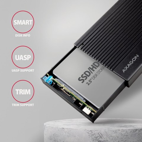 HDD ACC ENCLOSURE 2.5"/USB-C BLACK EE25-GTR AXAGON
