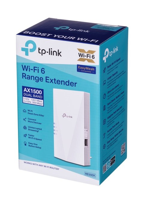 TP-Link RE500X przedłużacz sieciowy Nadajnik i odbiornik sieci Biały 1000 Mbit/s