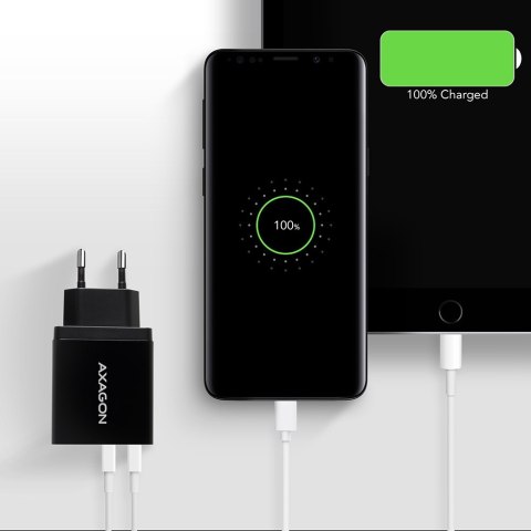 Axagon ACU-QS24 ładowarka do urządzeń przenośnych Smartfon Czarny Prąd przemienny Szybkie ładowanie Wewnętrzna