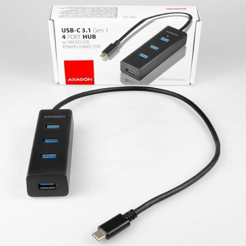 Axagon HUE-S2C huby i koncentratory USB 3.2 Gen 1 (3.1 Gen 1) Type-A 5000 Mbit/s Czarny
