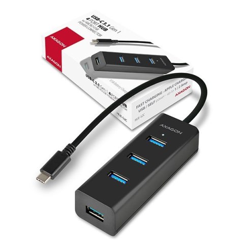 Axagon HUE-S2C huby i koncentratory USB 3.2 Gen 1 (3.1 Gen 1) Type-A 5000 Mbit/s Czarny