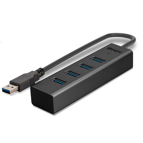 Lindy 43324 huby i koncentratory USB 3.2 Gen 1 (3.1 Gen 1) Type-A 5000 Mbit/s Czarny