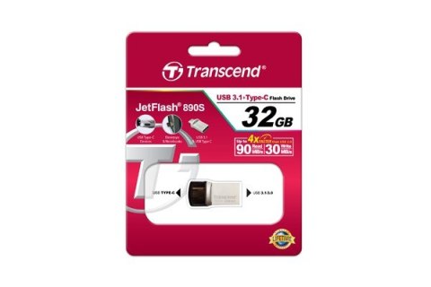 MEMORY DRIVE FLASH USB3.1/32GB TS32GJF890S TRANSCEND MEMORY DRIVE FLASH USB3.1/32GB TS32GJF890S TRANSCEND