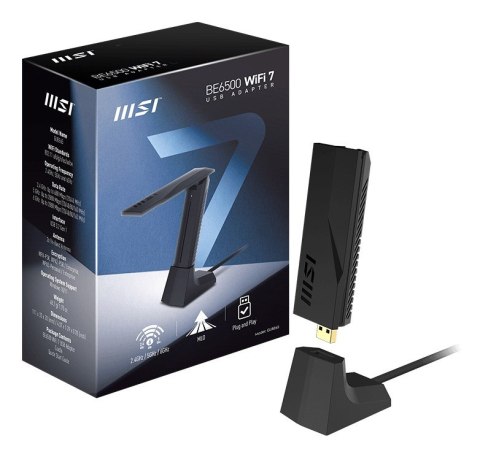 MSI BE6500 WiFi7 USB Stick - Dongle adapter USB 3.2 Gen 1 (3.1 Gen 1) MSI BE6500 WiFi7 USB Stick - Dongle adapter USB 3.2 Gen 1 (3.1 Gen 1)