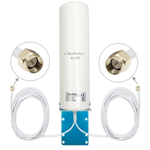 Qoltec 57044 Antena 4G LTE DUAL | 5dBi | dookólna | zewnętrzna Qoltec 57044 Antena 4G LTE DUAL | 5dBi | dookólna | zewnętrzna