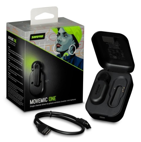 Shure MV-ONE-Z6 - bezprzewodowy mikrofon MoveMic MV-LaV z etui ładującym Shure MV-ONE-Z6 - bezprzewodowy mikrofon MoveMic MV-LaV z etui ładującym