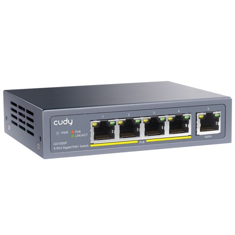 Cudy GS1005P łącza sieciowe Gigabit Ethernet (10/100/1000) Obsługa PoE Szary Cudy GS1005P łącza sieciowe Gigabit Ethernet (10/100/1000) Obsługa PoE Szary