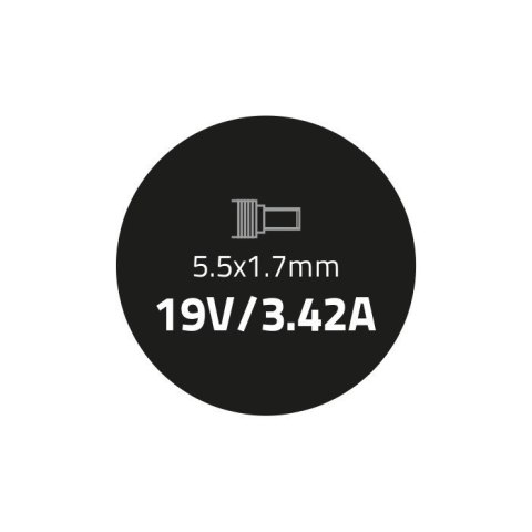 Qoltec 51115 adapter zasilający/ inwentor Wewnętrzna 65 W Czarny