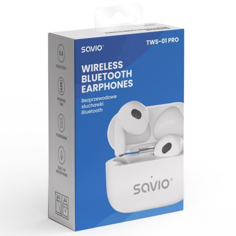 SAVIO SŁUCHAWKI BEZPRZEWODOWE BLUETOOTH TWS-01 PRO SAVIO SŁUCHAWKI BEZPRZEWODOWE BLUETOOTH TWS-01 PRO