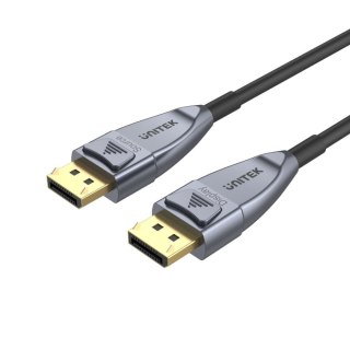 UNITEK C1617GY kabel DisplayPort 15 m Czarny, Srebrny