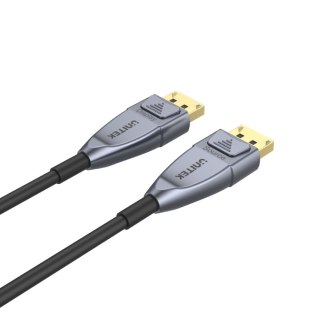 UNITEK C1617GY kabel DisplayPort 15 m Czarny, Srebrny