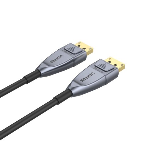 UNITEK C1617GY kabel DisplayPort 15 m Czarny, Srebrny