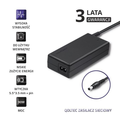 Qoltec 50089.90W adapter zasilający/ inwentor Wewnętrzna Czarny Qoltec 50089.90W adapter zasilający/ inwentor Wewnętrzna Czarny