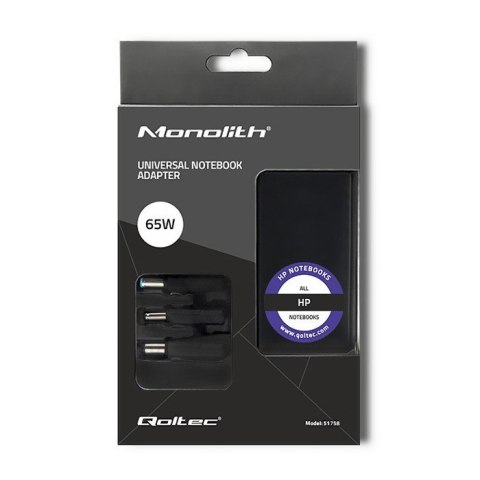 Qoltec 51758 adapter zasilający/ inwentor Wewnątrz 65 W Czarny
