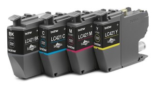 Brother LC421VALDR nabój z tuszem 4 szt. Oryginalny Czarny, Cyjan, Purpurowy, Żółty