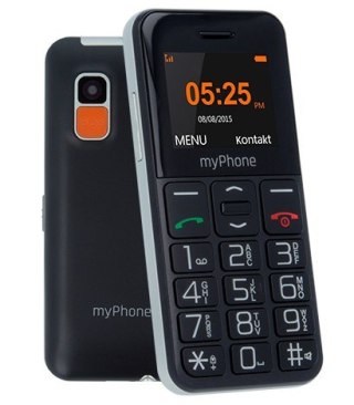 MyPhone Halo Easy 4,32 cm (1.7") 70 g Czarny, Szary Telefon dla początkujących