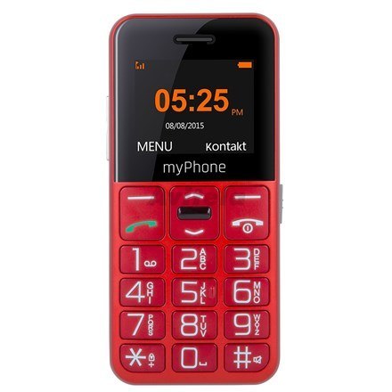 MyPhone Halo Easy 4,32 cm (1.7") 70 g Szary, Czerwony Telefon dla początkujących