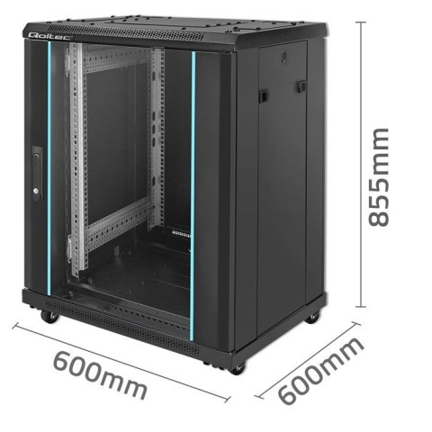 QOLTEC SZAFA RACK 19" | 15U | 600X855X600 | HARTOWANE DRZWI QOLTEC SZAFA RACK 19" | 15U | 600X855X600 | HARTOWANE DRZWI