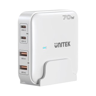 Sieciowa ładowarka GaN - Unitek P1228AWH01-EU | 70W 2x USB-C 2x USB-A