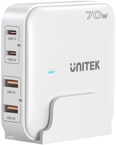 Sieciowa ładowarka GaN - Unitek P1228AWH01-EU | 70W 2x USB-C 2x USB-A Sieciowa ładowarka GaN - Unitek P1228AWH01-EU | 70W 2x USB-C 2x USB-A