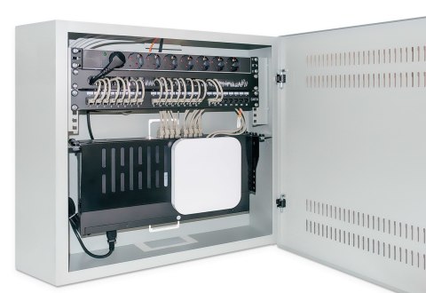 Niskoprofilowa szafa wisząca 4U + 2U Rack 19, szara