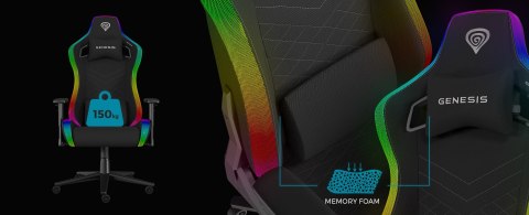 FOTEL GAMINGOWY GENESIS TRIT 660 RGB CZARNY