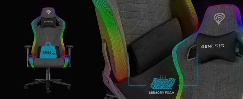 FOTEL GAMINGOWY GENESIS TRIT 660 RGB SZARY