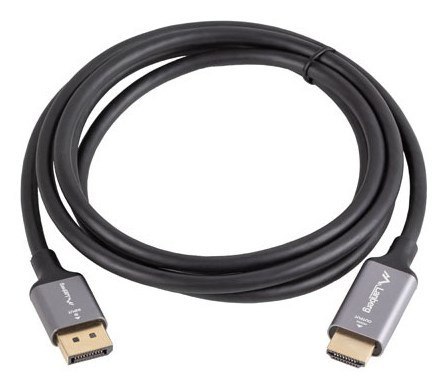 KABEL DISPLAYPORT(M) ->HDMI(M) 1.8M 4K CZARNO-SREBRNY LANBERG