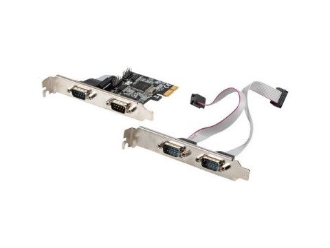 KARTA PCI EXPRESS X1->4X DB-9(COM) ŚLEDZIE LOW PROFILE LANBERG