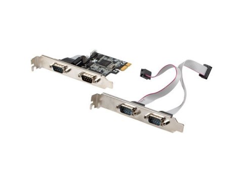 KARTA PCI EXPRESS X1->4X DB-9(COM) ŚLEDZIE LOW PROFILE LANBERG