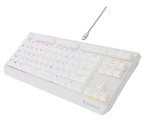 KLAWIATURA DLA GRACZY GENESIS THOR 230 TKL US RGB MECHANICZNA OUTEMU RED BIAŁA HOT SWAP KLAWIATURA DLA GRACZY GENESIS THOR 230 TKL US RGB MECHANICZNA OUTEMU RED BIAŁA HOT SWAP